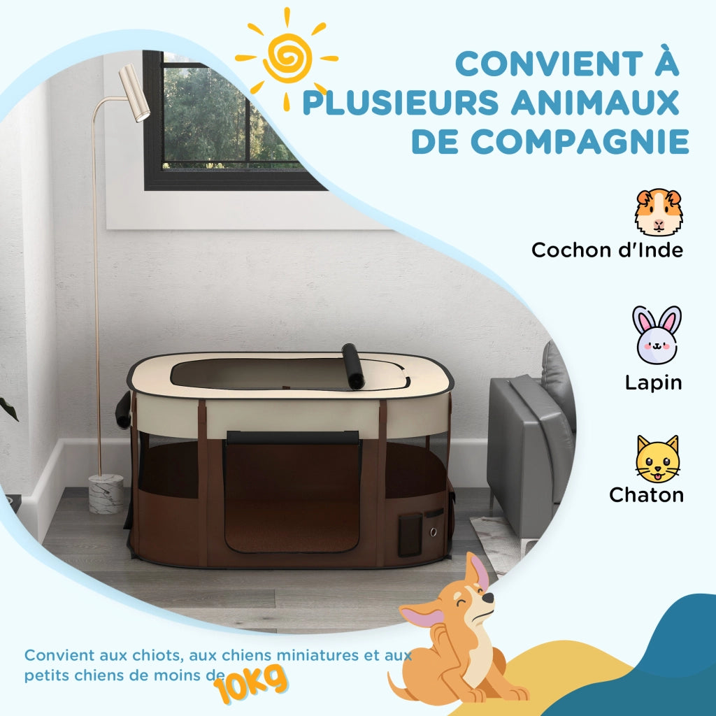 Recinto Pieghevole per Animali Domestici ¨C zephmum ¨C Marrone