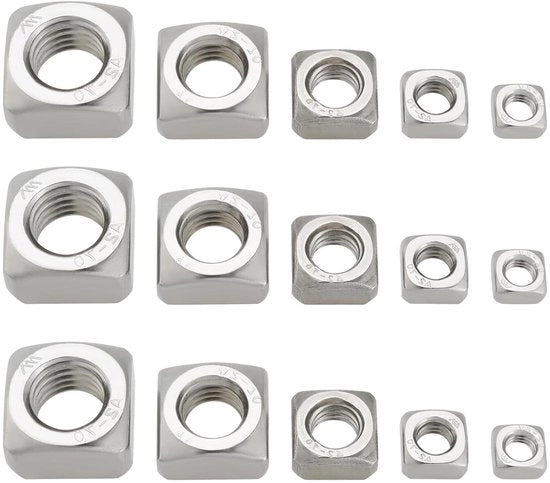 Kit di viti a quattro punte assortito - 50 pezzi 304 RVS - M5 M6 M8 M10 M12 - per apparecchiature civili, mobili, costruzione, apparecchiature elettriche