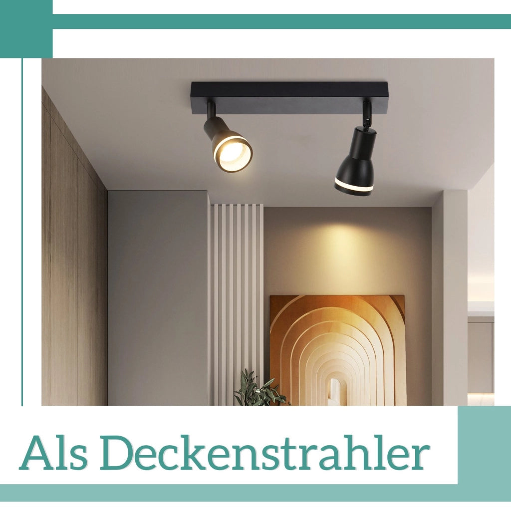 ZMH Faretto da soffitto LED neri 2 lampadine GU10 orientabili moderni per soggiorno