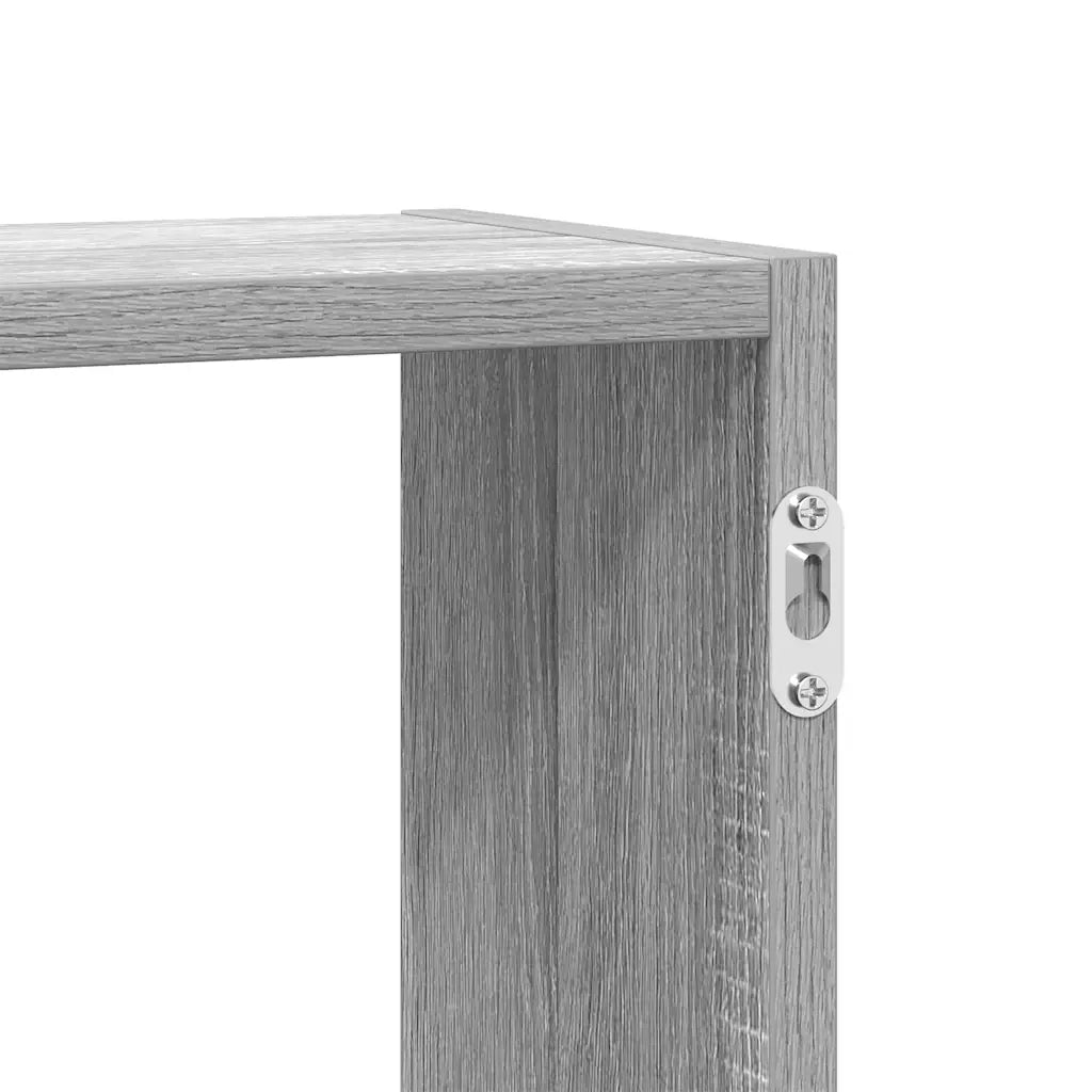 Mensola a Cubo da Parete 5 Scomparti Truciolato Sonoma Grigio 860000