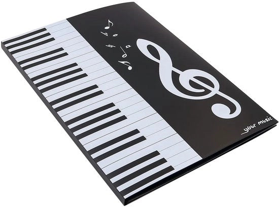 Mappa per partiture musicali 4-foglio ripiegabile - Mappa per partiture musicali per partiture musicali - Leggero e duraturo - PVC impermeabile all'acqua - Adatto per pianoforte/chitarra/violino