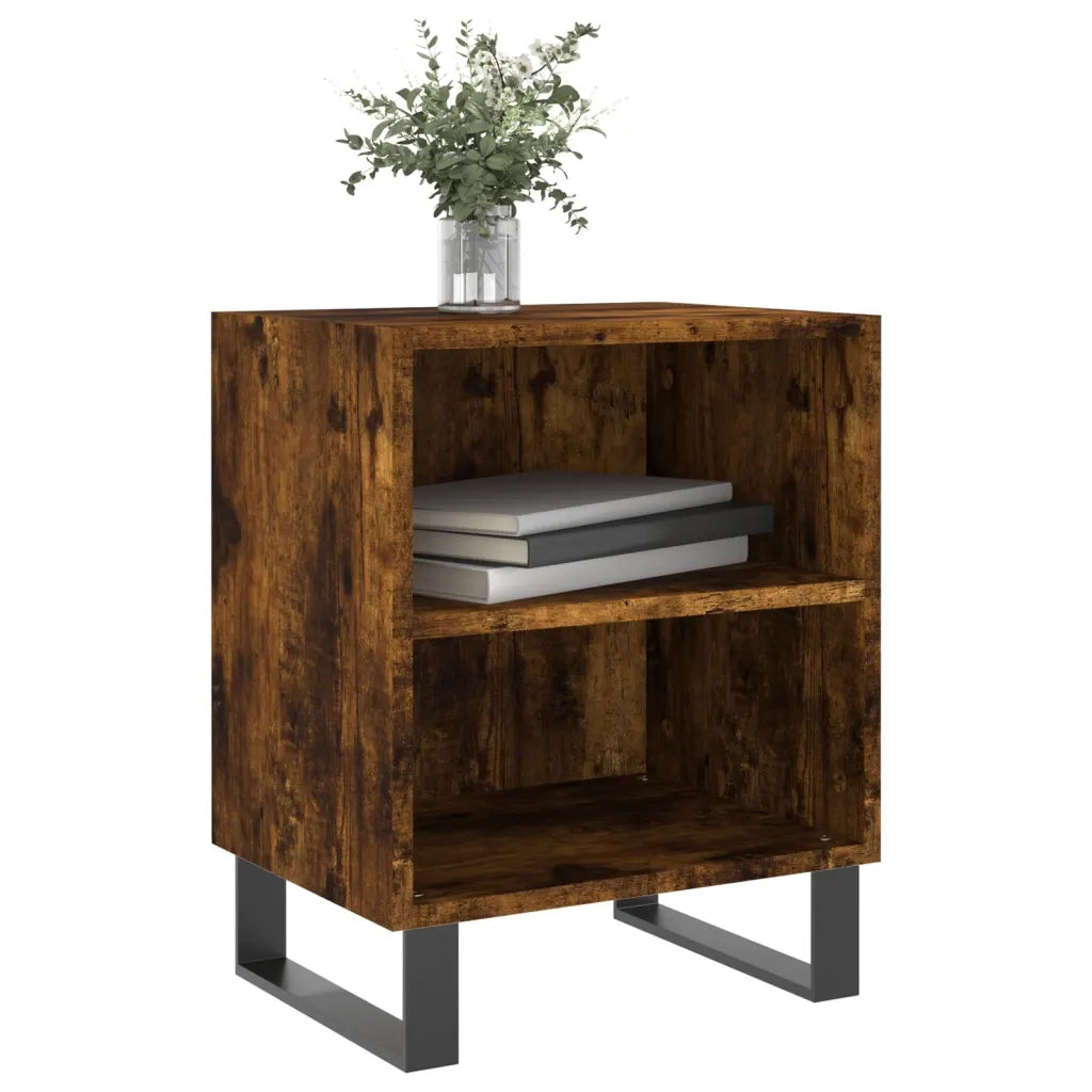 Comodino-Tavolino da notte Rovere Fumo 40x30x50 cm in Legno Multistrato