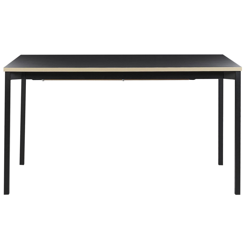 Tavolo da conferenza allungabile in MDF nero 140/190 x 90 cm con struttura in acciaio, moderno, per l'ufficio domestico