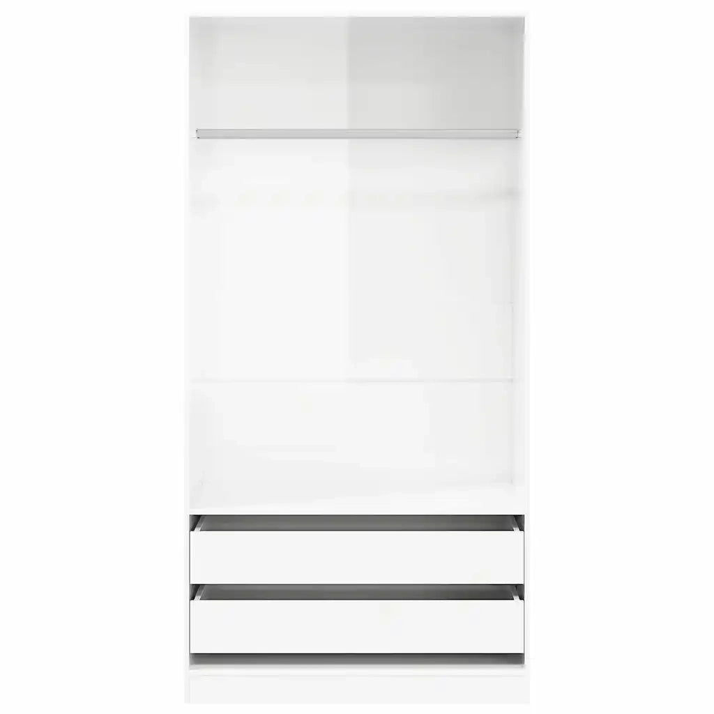 Armadio Bianco Lucido 100x50x200 cm in Truciolato cod mxl 66366