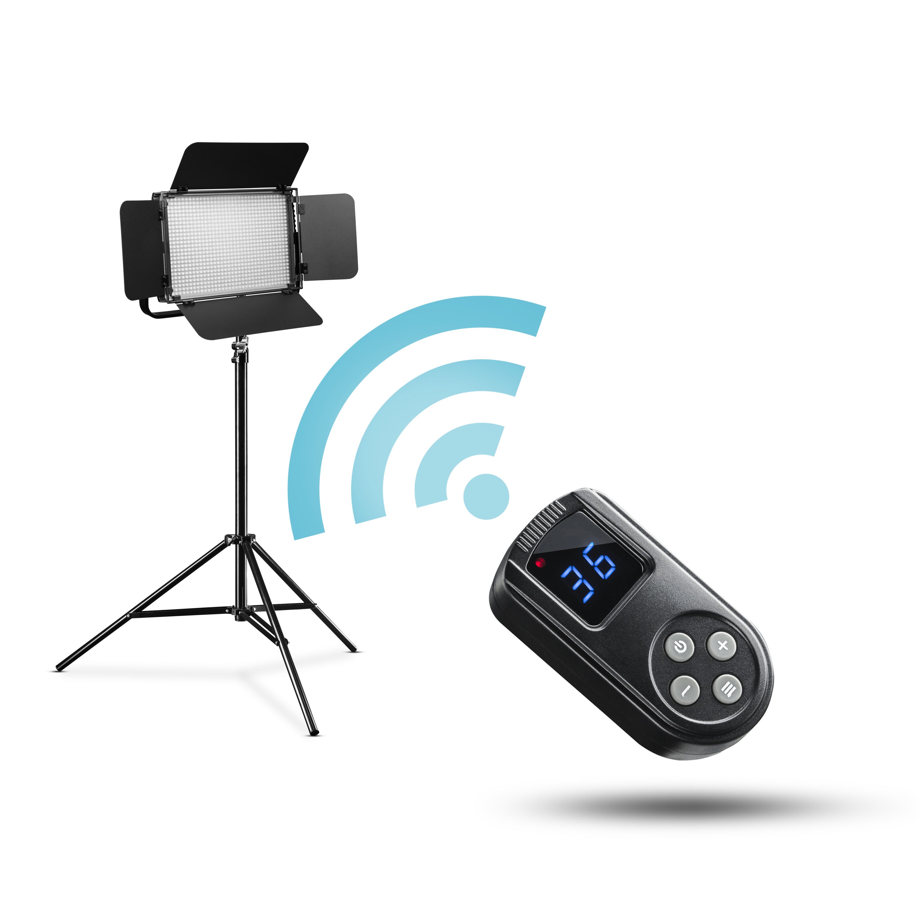 LED Niova 900 Plus DL con treppiede per lampada e 2 batterie NP-F