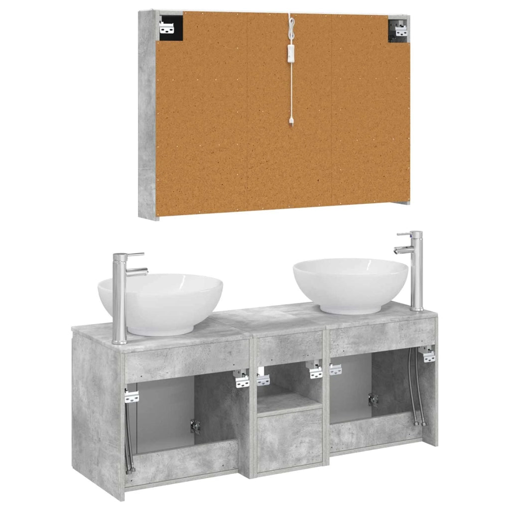 Set di Armadi da Bagno 4 pcs Grigio Cemento 3406506