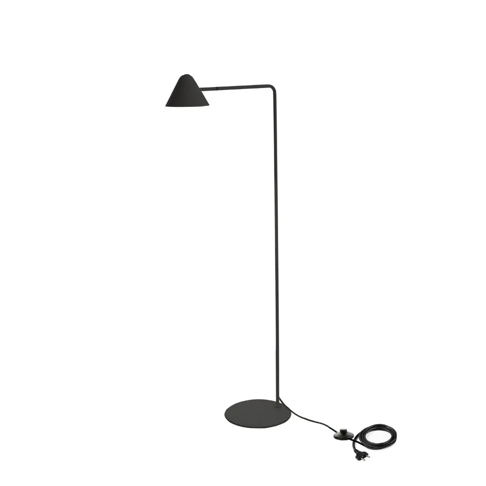 Lampada da terra LED Candela con base in marmo nero opaco | Duzzle