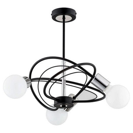 Plafoniera moderna loft LUER 3 luci E27 metallo Alfa