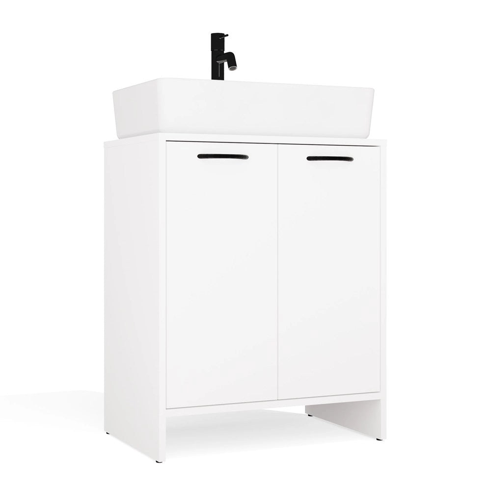 Mobile bagno NINA 2dum bianco 2 ante ripiani scaffale sotto lavabo