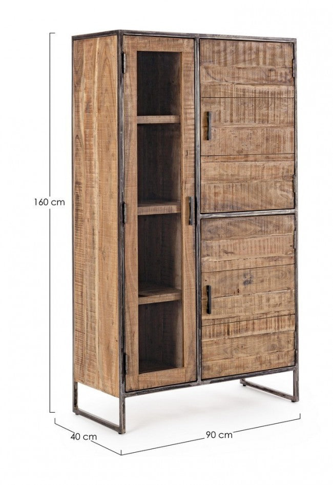 Mobile con Vetrina 3 Ante 90x40x160h cm Elmer