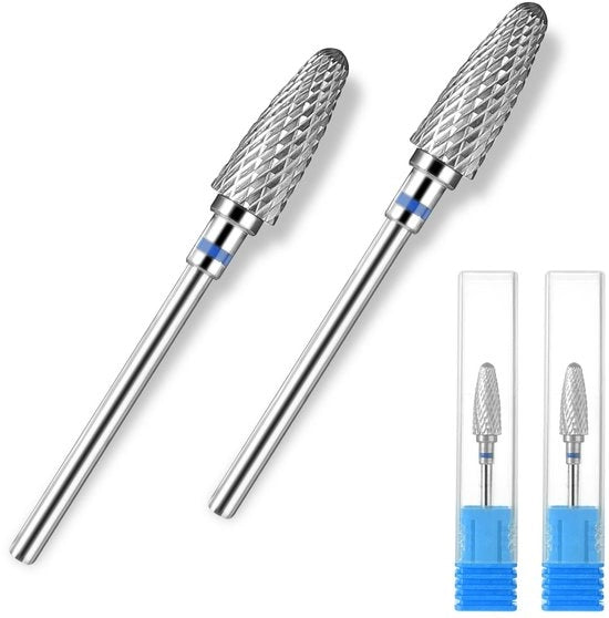 Boor Professionale Tungsteno - Hardmeta' Nagelboor - 2 Pezzi - Acciaio Wolfram - 3/32 Pollici - Ideale per Manicure/Pedicure