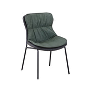 Sedia di design Brady in ecopelle verde e grigio scuro
