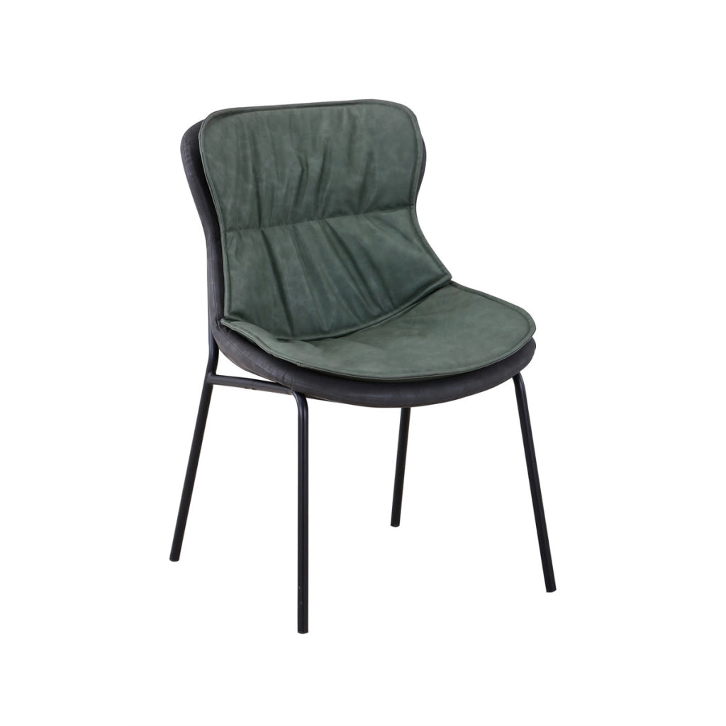Sedia di design Brady in ecopelle verde e grigio scuro