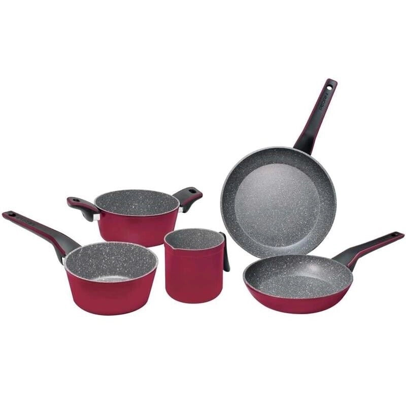 PEDRINI EVO COLOR BATTERIA DI PENTOLE IN SET DA 5 PEZZI ROSSA