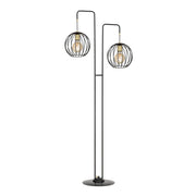 Piantana Contemporaneo Omoikane Acciaio Nero 2 Luci E27 Ip20