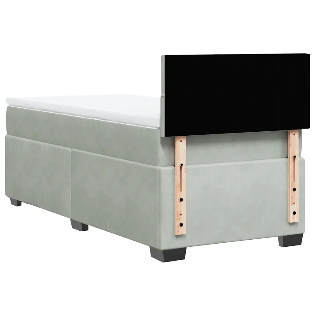 Giroletto a Molle con Materasso Grigio Chiaro 80x200 cm Velluto 3288462