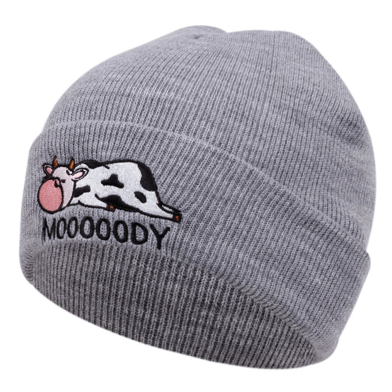 Cappelli grigi con ricamo "COW"