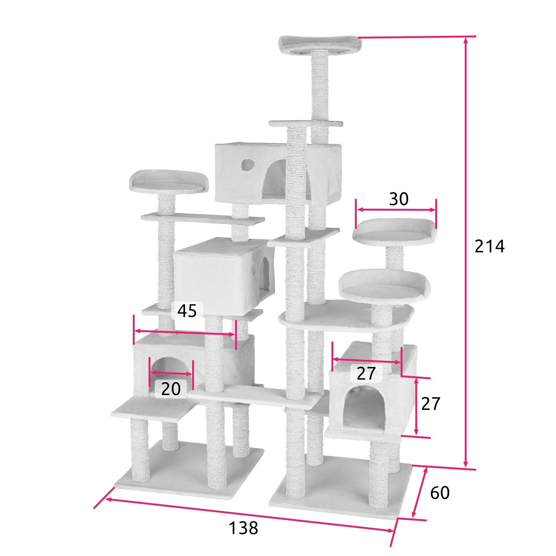 Tiragraffi per gatti 214 cm beige 08_0000186
