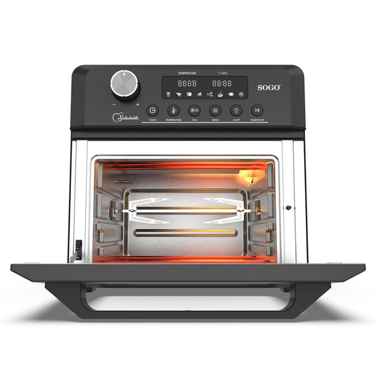 SOGO Friggitrice ad Aria con Forno 18L 1500W – Multifunzione, Senza Olio, Timer, 8 Programmi, Accessori Inclusi