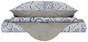 Copripiumino Matrimoniale con Stampa sul Sacco e Federe Doubleface Ornato Tex