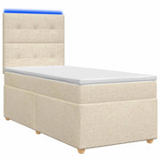 Letto box spring con materasso Crema 90 x 190 cm Tessuto 3455243