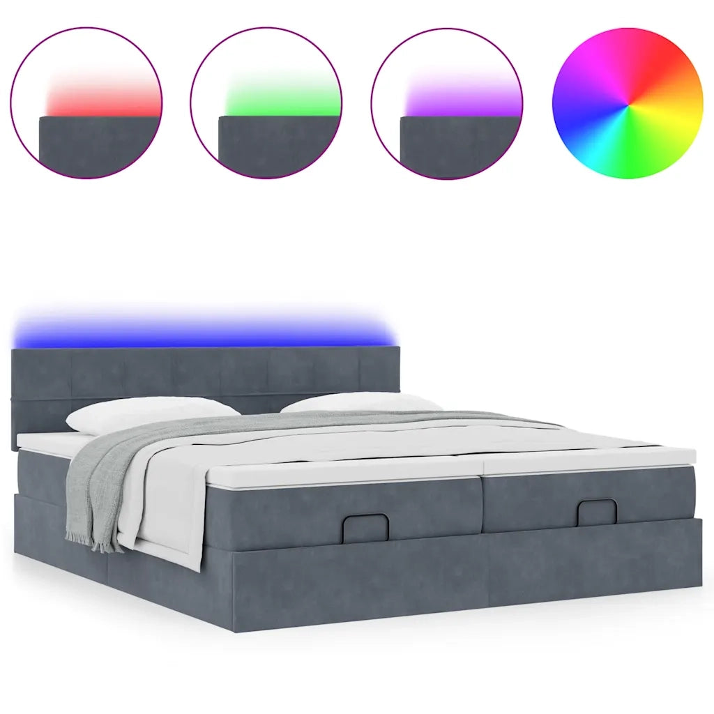 Struttura Letto Pouf con Materassi 180x200 cm Velluto 3312924