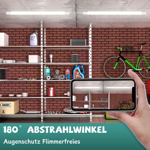 ZMH Lampada da soffitto LED 120 cm 36W luce interrato tubo fluorescente IP65 per corridoio