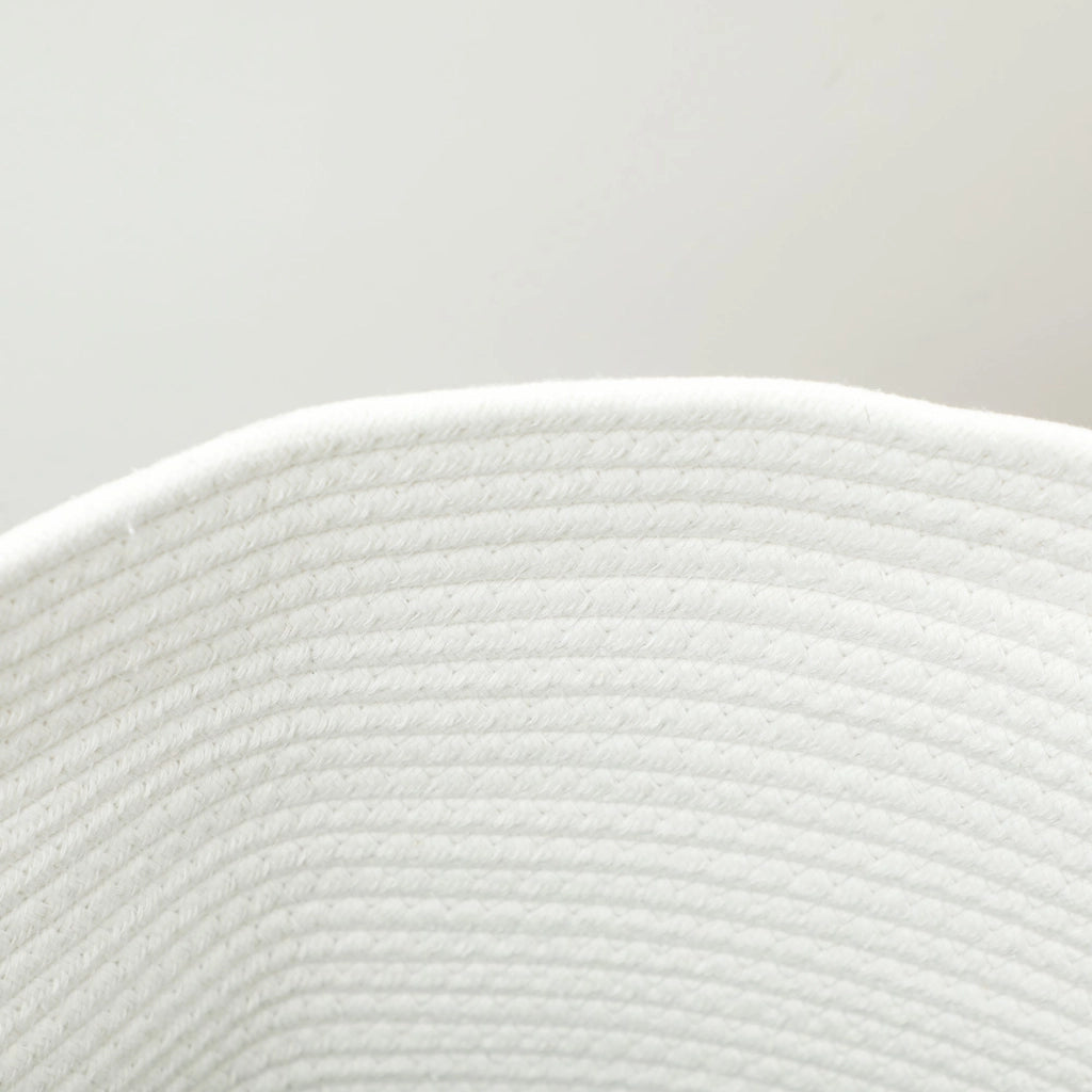 Cesto Portabiancheria Pieghevole con Manici 36L Ø38x45 cm in Cotone Naturale Bianco Crema