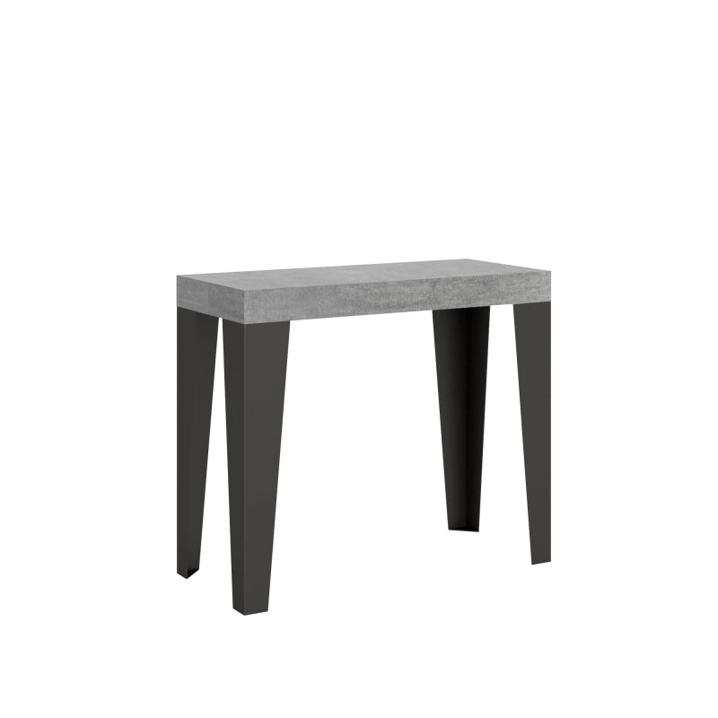 Consolle allungabile 90x40/196 cm Flame Small telaio Antracite - Cemento