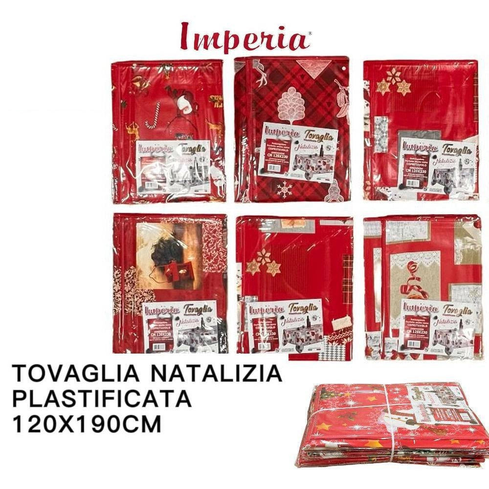 Trade Shop - Tovaglia Copritavolo Natale Plastificata Antimacchia Varie Fantasie Mis. 120X190 -