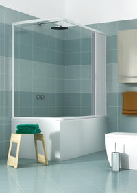 Sopravasca Angolare 70x160 cm 1 Anta a Soffietto in PVC H150 Caldoni Komet Bianco