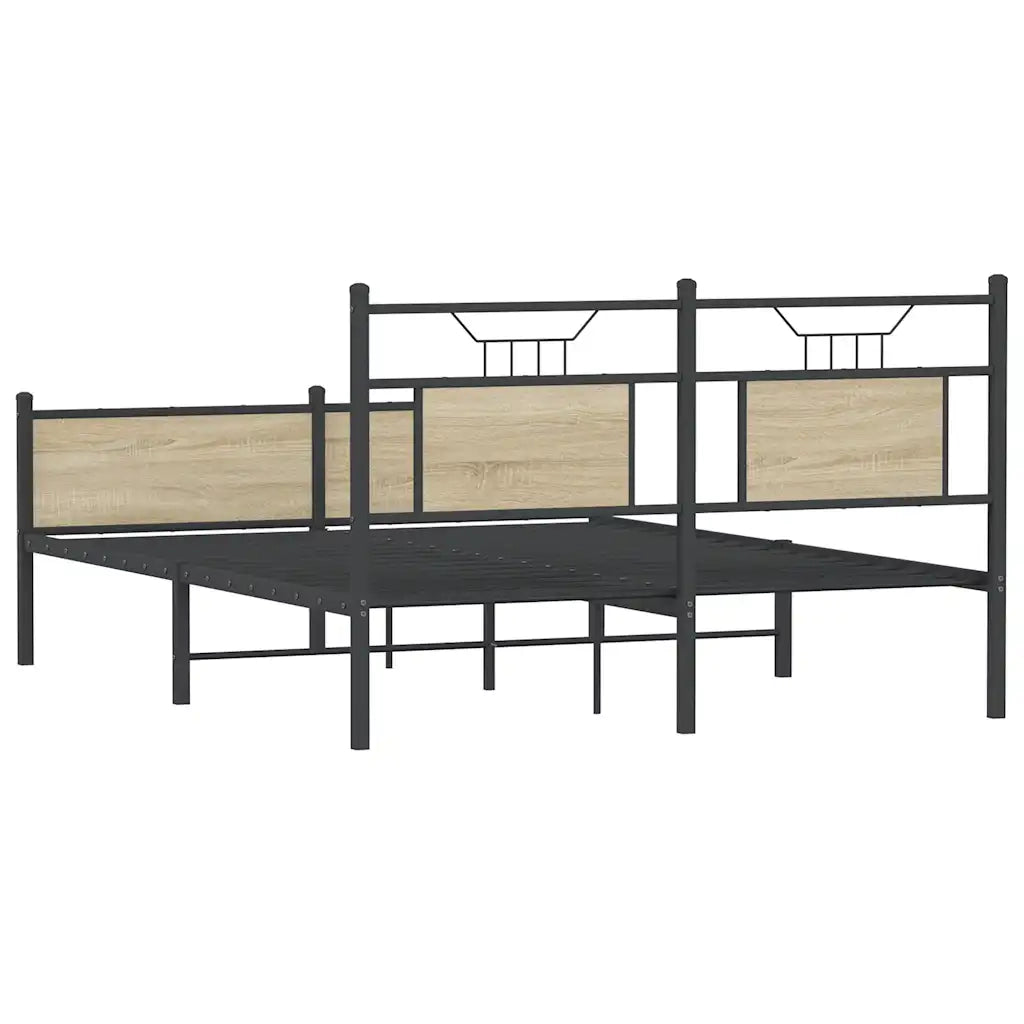 vidaXL Giroletto senza Materasso Rovere Sonoma 137x190cm in Truciolato