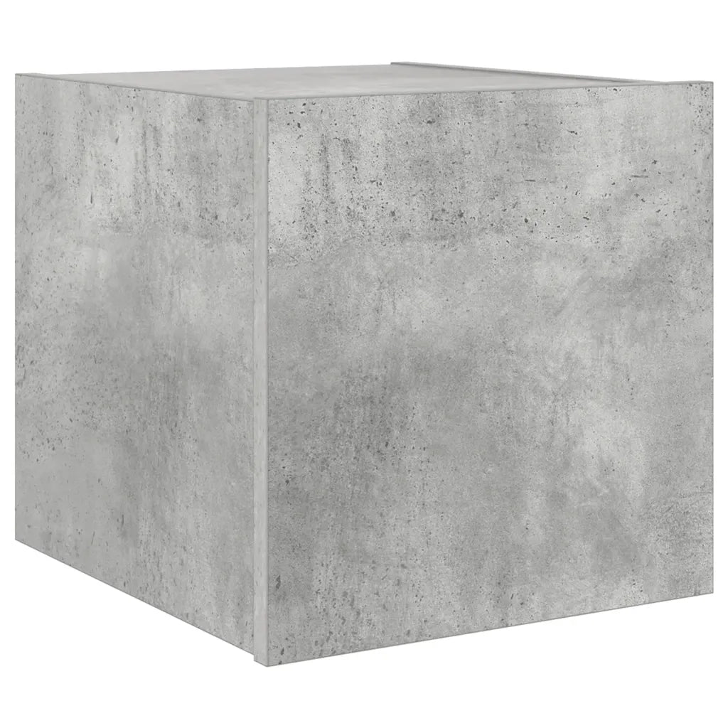 Mobile TV a Parete con Luci LED-Mobile TV a Muro Grigio Cemento 30,5x35x30 cm