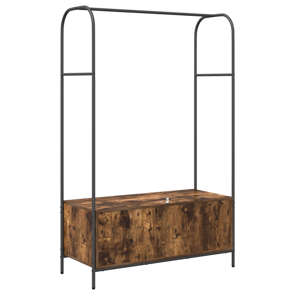Appendiabiti con Ripiani Rovere Affumicato 100x44x160 cm