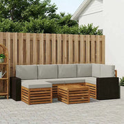 Set di divani da esterno 7 pz Naturale e Grigio Chiaro 3384602
