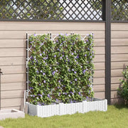 Vaso da giardino 3 pcs Bianco 120 x 40 x 125,5 cm Plastica 42002907