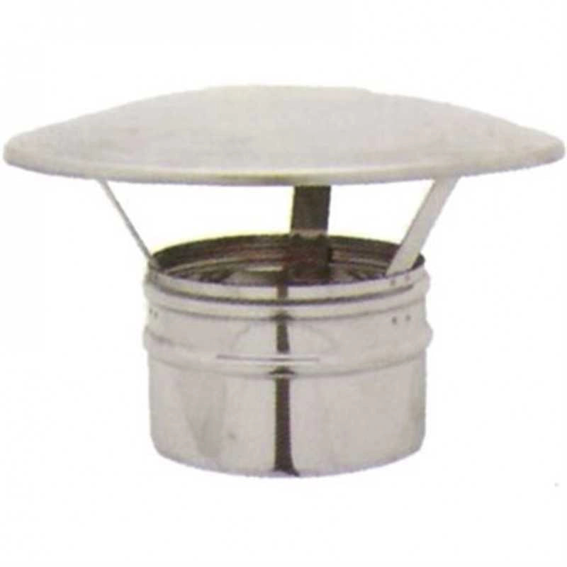 CANNA FUMARIA CAPPELLO PARAPIOGGIA CINESE INOX AISI304L DIAM.80mm STUFA PELLET - UNIVERSALE