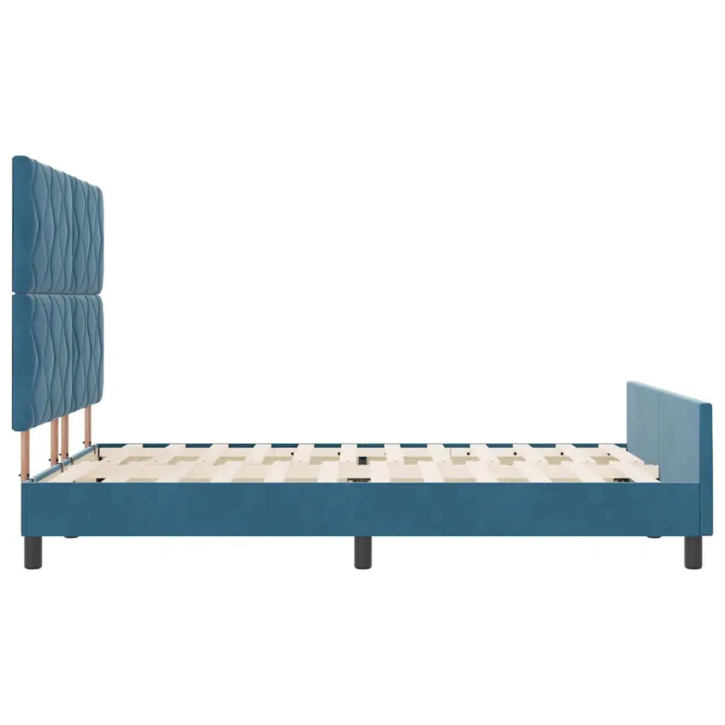 Letto a molle con testiera Blu Scuro 140 x 190 cm Velluto 3345009