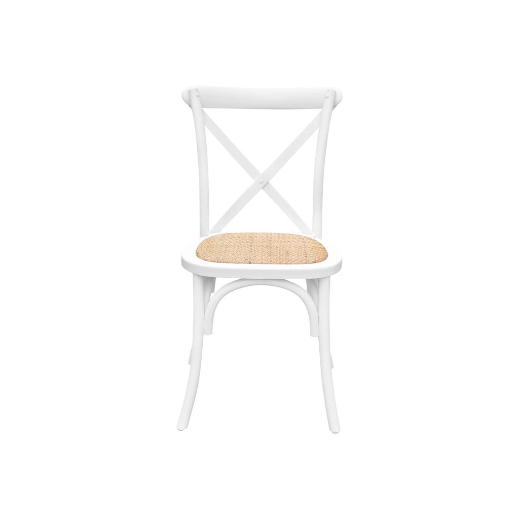 Set 4 sedie da bistrot vintage in legno, bianco