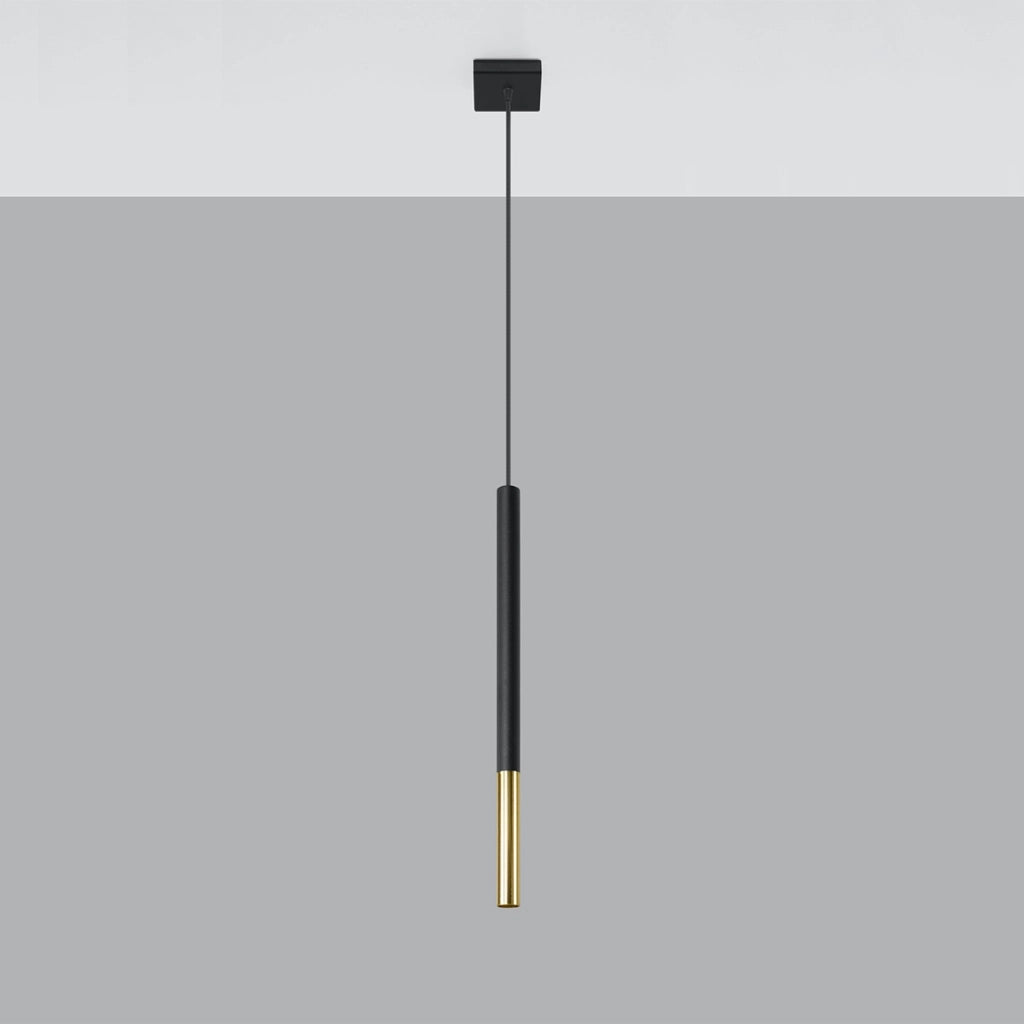 Lampada a sospensione Vitreo 1 G9 nero/oro Pure Lume