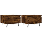 2 pz Tavolini salotto | Tavolino da caff¨¨ | Tavolino da Soggiorno Rovere Fumo 50x46x35 cm Legno Multistrato