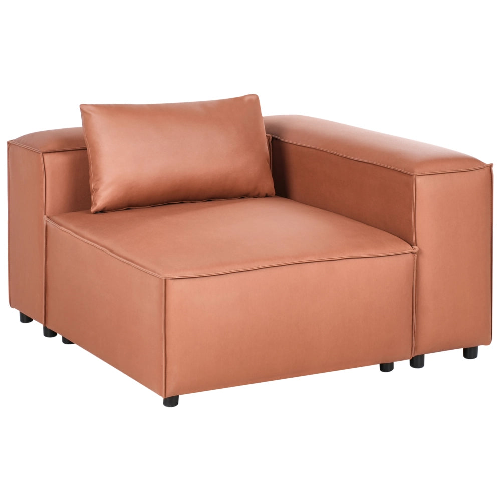 Divano angolare a 1 posto Modulo in ecopelle marrone dorato Brande stile moderno