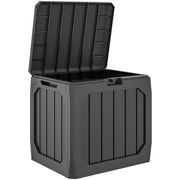 Baule da Giardino 56x45x53 cm Capienza 121L con Maniglie in Plastica Impermeabile Nero