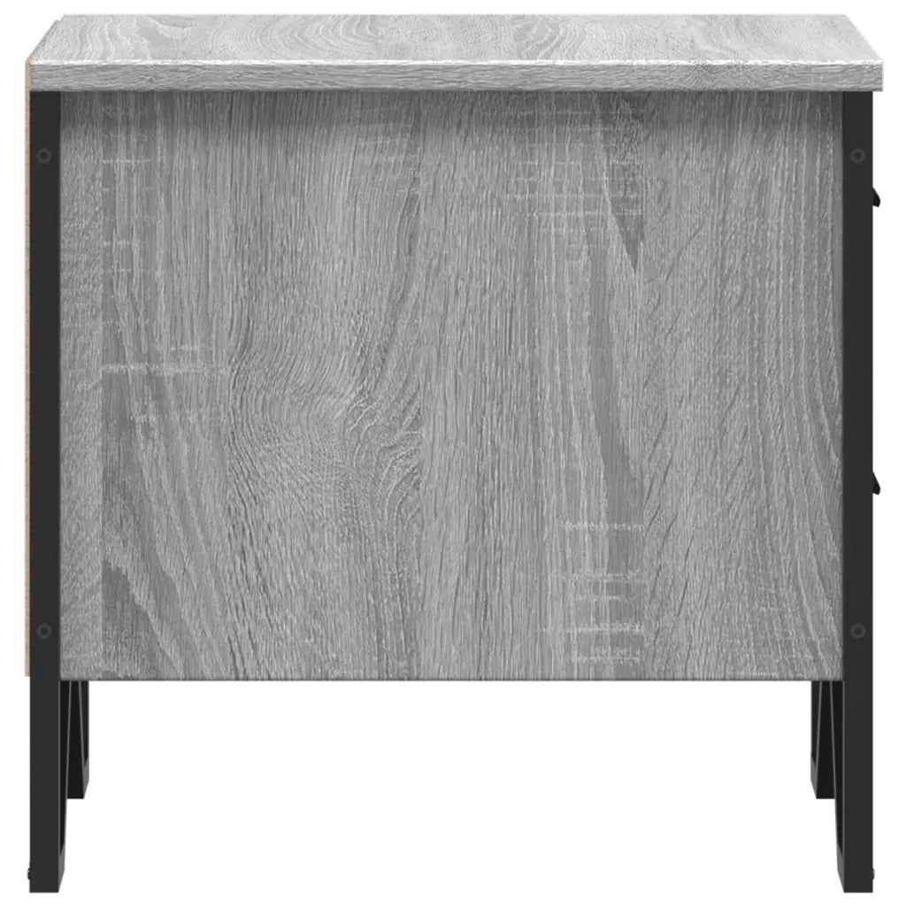 Set di 2 Comodini | Armadio da Notte | Mobiletto da notte Grigio Sonoma 40x41x40 cm in Truciolato