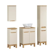 Insieme ERMANO cachemire 130cm: mobile sotto lavabo + lavabo da appoggio + mobili sospesi e da appoggio