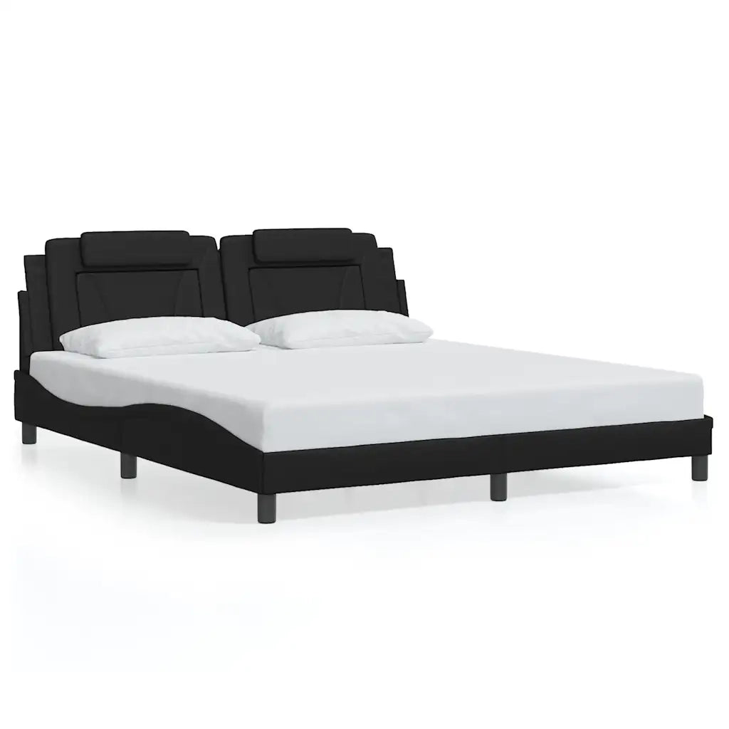 Giroletto Viana senza Materasso Nero 180x200 cm in Similpelle 3208110