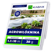 KADAX Tessuto agricolo bianco 1,1x10 m 30 g Copertura invernale/primaverile per piante
