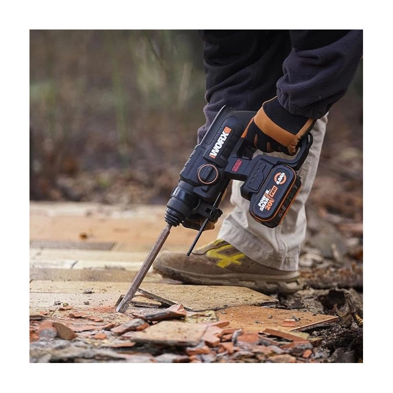 Martello Demolitore WX381.9 20V Brushless SDS 2,0J Corpo Macchina per Calcestruzzo - Worx