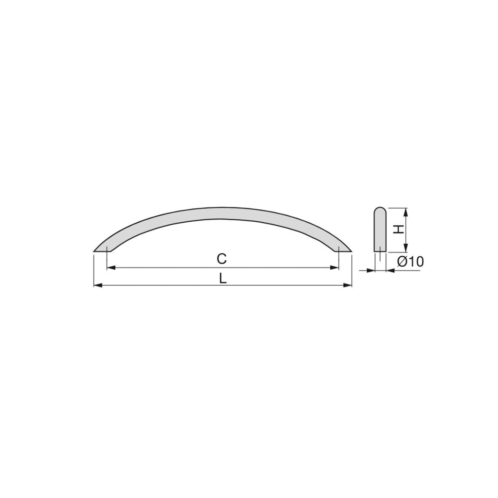 Maniglie per Mobile 10 mm Interasse 224 mm Acciaio Nichel Satinato 25 Pezzi Emuca