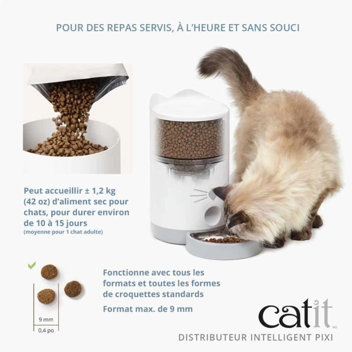 CATIT - PIXI Distributore di crocchette per gatti - 1,2 kg (controllato da app)